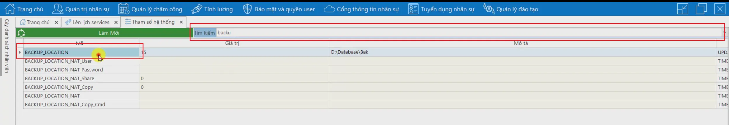 địa chỉ lưu file backup hàng ngày