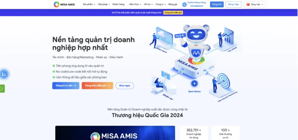 Phần mềm quản lý nhân sự Misa Amis