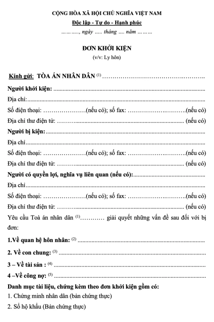 Đơn khởi kiện