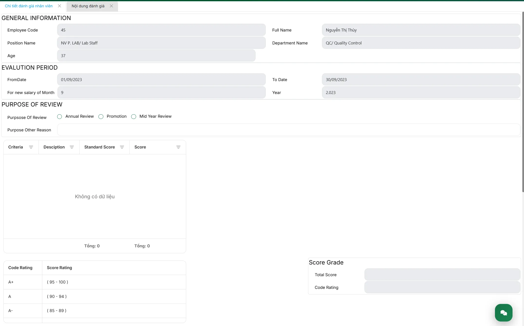 triển khai ork với phần mềm nhân sự