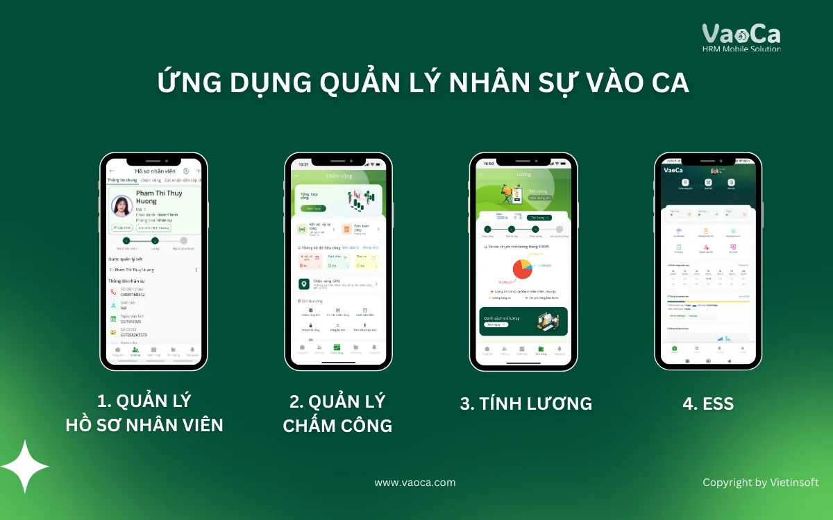 Ứng dụng quản lý nhân sự Vào Ca
