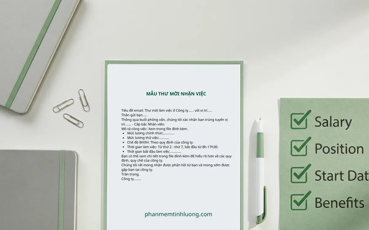 Khái niệm thư mời nhận việc là gì