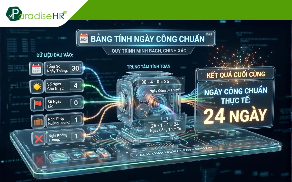 Công thức tính ngày công chuẩn theo tháng