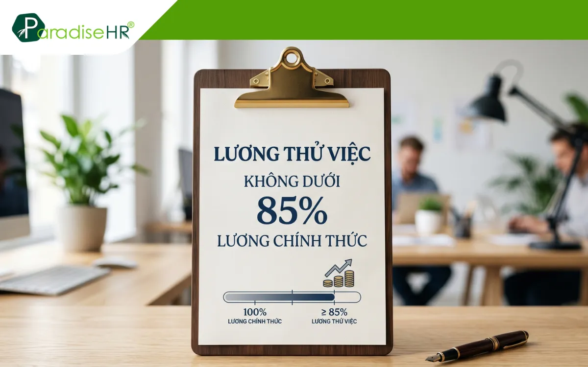 Lương thử việc không thấp hơn 85% lương chính thức