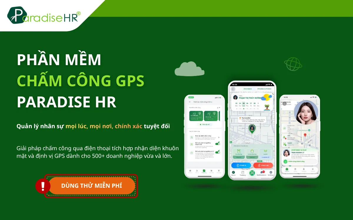 Ứng dụng Paradise GPS để chấm công cho nhân viên