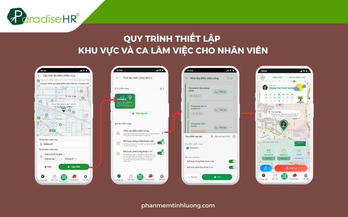 Hướng dẫn thiết lập ca làm việc và khu vực làm việc cho nhân viên sales thị trường