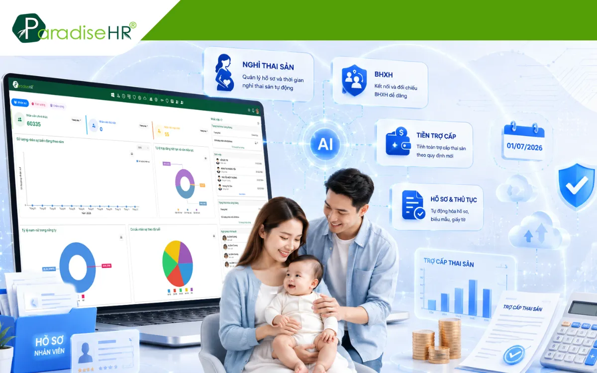 Paradise HR hỗ trợ quản lý hồ sơ thai sản cho doanh nghiệp